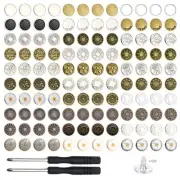 120 Pcs Jean Button Replacement, Jeans Buttons 17 mm No 120 PCS Mixed color-A30