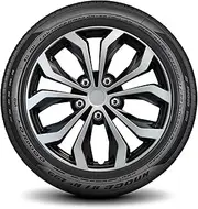 LYDS Spyder BS Black & Silver Universal 17 inch Premium ABS Hubcap Wheel Cover Replacement Set of 4 - FWC-17S-BS