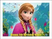 Frozen Anna Cake Toppers Edible Icing Birthday Cake Decorations #01