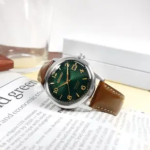 SEIKO 精工 / PRESAGE 調酒師系列 機械錶 牛皮手錶 綠x銀x棕 / 4R35-04A0G / 38mm