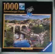 ravensburger OVER THE RIVER 1000 piece puzzle NEW corner dings shrinkwrap tears