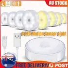 1-6x Motion Sensor LED Night Light USB Rechargeable PIR Wall Cabinet Stair Lamp