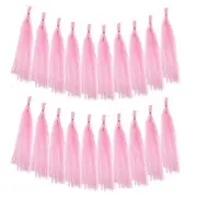 20Pcs Pink Tassel Garland 14.6 x 9.4 Inch Tissue Paper Tassel Banner