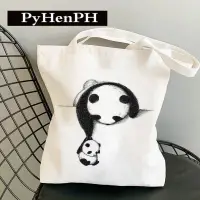 在飛比找蝦皮購物優惠-Cute Panda Canvas Bag k中國風黑白熊貓