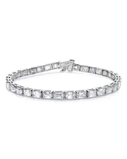 Bloomingdale's Fine Collection Certified Lab Grown Diamond Emerald Cut Tennis Bracelet in 18K White Gold, 11.75 tcw