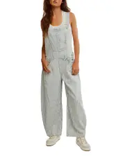 Free People Good Luck Stripe Overalls
