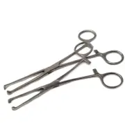 2 Pcs ALLIS TISSUE FORCEPS CLAMPS 5X6 TEETH 7" + 4X5 TEETH 6" for SPAY PACK