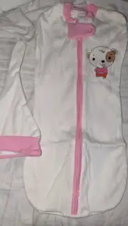 Star Kid New Born Stretchy Baby Swaddle Sleep Sack With Hat Girl Pink And White