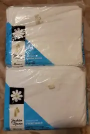 2 Vtg NEW Fashion Manor Penneys Strong Muslin Double Sheets Full & Fitted White