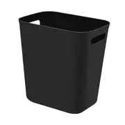 Plastic Small Trash Can Wastebasket, Garbage Container Basket 3.5 Gallon Black