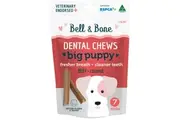 Bell & Bone Dental Chews Big Puppy Dog Treats Beef & Coconut 7 Pack