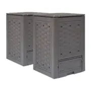 Garden Composters 2 Pcs Brown 60X60X83 Cm 600 L