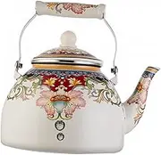 Ipetboom Enameled Tea Kettle Vintage Water Kettle Retro Design for Induction Cooker Heat Resistant Cool Handle for Home Office Use for Tea Gatherings
