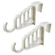 Indoor Office Washroom Plastic Over Door Wardrobe Clothes Hook Hanger White 2pcs