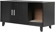 PaWz Cat Litter Box Enclosure Furniture, Cat Washroom, House, Hideaway Hidden Litter Box Cover, Scratching Board, Modern Wood Pet Crate Storage Cabinet for Living Room Bedroom
