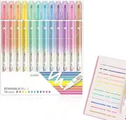 Kuitgh Erasable Highlighters | Assorted Colors Pastel Kit, Double Head Smooth Writing Chisel Tip Markers for Home School