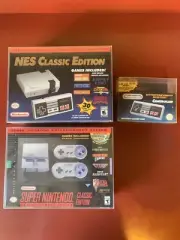 NES Classic + SNES Classic + NES Classic Controller LOT (Nintendo, 2018) NEW