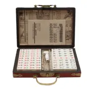 Mini Mahjong Set Light Portable Vintage Traditional Chinese Mahjong Board Game