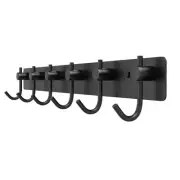Wall Hooks for Hanging, Black Coat Rack Wall Mount with 6 Coat Hooks, Towel H...