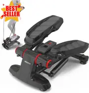 Mini Stepper for Exercise - With Display & Resistance Bands for Home Workout