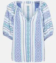 [Velvet] Velvet Kimmy printed cotton top AU 16 blue