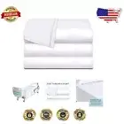 Comfortable Twin Flat Sheets - Luxurious White Polycotton 3-Pack, 66" x 104"