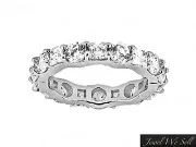 3.5Ct Alternating Round Princess Diamond Platinum Anniversary Eternity Band Ring