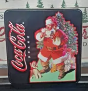 New Collectible Coca Cola - Coke Square Tin With Classic Santa Clause With Coke