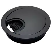 Metal Cable Grommet 2pcs LOCK-IN Feature w/ BRUSH Opening Computer Wire Mgmt