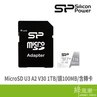 SILICON POWER 廣穎電通 廣穎 MicroSD U3 A2 V30 1TB 含轉卡 讀100MB/s寫