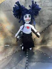 Skeleton Flying Heart Handmade Rag Doll Blue Alpaca Yarn