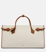 [Alaia] Alaïa Le Teckel leather-trimmed canvas tote bag One Size beige