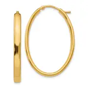 Ss/Gold Plated Sterling Silver Gold-Plated Polished Oval Hoop Earrings