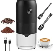 Electric Coffee Grinder with Ceramic Grinder Portable Rechargeable Roughness Adjustable Capacity 30g for Coffee Beans