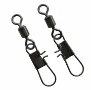 100pcs Fishing Rolling Barrel Swivel with Interlock Snap Tackle Connector 1#~14#