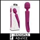 VIVE Kiku -Double Ended Massage Wand Usb Flapping Ribbed Tongue 25.2cm Pink toy