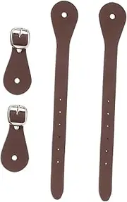 JOINPAYA 2pcs Adjustable Straps for Boots Pu Spur Keeper for Activities Deep for Training and Competition Brown
