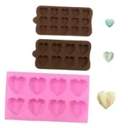 Geometric Heart Silicone Mold (3 pcs) Heart Molds Silicone Shapes Mini Heart