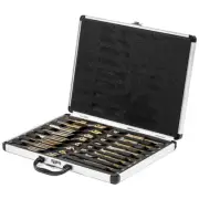 Reduced Shank HSS Cobalt Drill Bit Set Silver & Deming Size 1/2 - 1" , 17PC Set