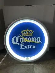 Corona Beer Light Up Neon Clock Sign Game Room Man Cave Bar Pub Tiki Bar NEW NOS