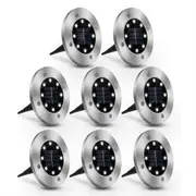 Solar Light Outdoors Waterproof 8 LED Solar Street Light Garden Decor Buried Stair Lamp Underground Decking - Warm White