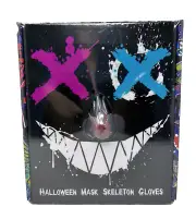 LED Halloween Purge Mask & Light up Gloves - LED Light Clubbing Costume -SEALED