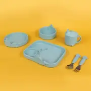 Nuby Fun 6-Piece Blue Whale Dinnerware Set - Tray, Bowl, Plate, Cup & Utensils
