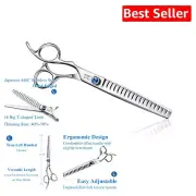 Left-Handed 7" Chunker Scissors for Expert Dog Grooming - Ergonomic Design