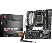 MSI B650M Bomber WiFi Motherboard, Micro-ATX - AMD Ryzen 9000/8000/ 7000 Series Desktop Processors, Socket AM5 - DDR5 Memory Boost 7800+ MT/s (OC), PCIe 4.0 x16 Slot, M.2 Gen4 Slot