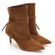 Womens Marion Parke Etta Pointed Toe Heel Boot 36.5 / 6.5 Cocoa Shoes New in Box