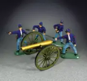BRITAINS SUPER DEETAIL 52105 UNION NAPOLEON CANNON WITH 4 MAN CREW