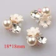 Resin Rose Flower Button Pearl Imitation Buttons Garment Beads Craft Decor 10Pcs