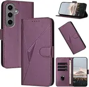 Wallet Case for Samsung Galaxy S25/S24 Plus, Card Holder Slots Cases Suitable for Samsung S24 Plus Walletcase Fashion PU Leather Kickstand Magnetic Folio Phone Wallet Cases for Women and Men,Purple
