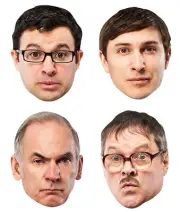 Friday Night Dinner Official 2D Card Party Face Mask 4 Pack Jim Adam Jonny